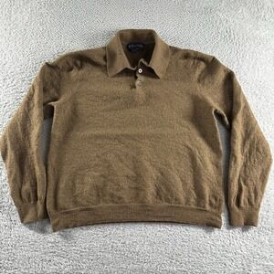 VINTAGE‎ Brooks Brothers Sweater 100% Italian Merino Wool Brown 19x21 FLAWS